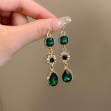 ラインストーン水滴形ピアス グリーン 存在感抜群 | SLENDER | 詳細画像2 