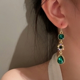 ラインストーン水滴形ピアス グリーン 存在感抜群 | SLENDER | 詳細画像3 