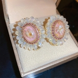 ビーズ刺繍デザインピアス 押し花 レトロ感 | SLENDER | 詳細画像4 
