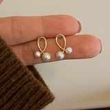 ゴールド | クロスデザインミニパールピアス さくらんぼ ゴールド | SLENDER