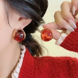 デザインピアス ゴールド×レッド 存在感抜群 | SLENDER | 詳細画像1 