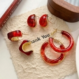 デザインピアス ゴールド×レッド 存在感抜群 | SLENDER | 詳細画像5 