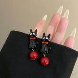 ジジモチーフ 黒猫ピアス レッド | SLENDER | 詳細画像2