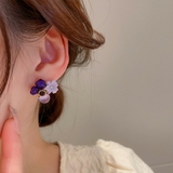 パープルフラワーピアス 存在感抜群 上品 | SLENDER | 詳細画像2 