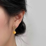 アシンメトリー透かしデザインピアス グリーン ポスト部分:S925 | SLENDER | 詳細画像5