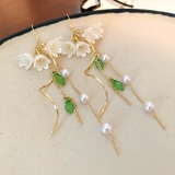 ゴールド | すずらんリーフモチーフピアス 鈴蘭 かわいい | SLENDER