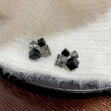 ブラック | 立体キューブデザインピアス ブラック ポストS925 | SLENDER