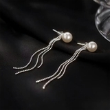 2wayパールチェーンピアス パール8mm ポストシルバー925 | SLENDER | 詳細画像2 