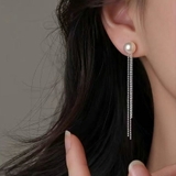 2wayパールチェーンピアス パール8mm ポストシルバー925 | SLENDER | 詳細画像4 