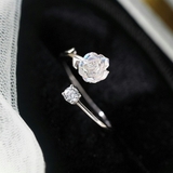 フラワーオープンリング シルバー ジルコニア | SLENDER | 詳細画像3 