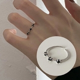 デザインオープンリング シルバー ブラック | SLENDER | 詳細画像1 