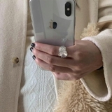 人口石デザインオープンリング 存在感抜群 クリスタル | SLENDER | 詳細画像5