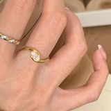 ゴールド | デザインオープンリング ワンポイント おしゃれ | SLENDER