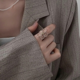 大ぶりシルバーフラワーリング ワンポイント おしゃれ | SLENDER | 詳細画像4 