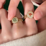 麻雀牌モチーフオープンリング ワンポイント 個性的 | SLENDER | 詳細画像1 