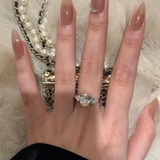 シルバー | ジルコニアデザインオープンリング ワンポイント おしゃれ | SLENDER