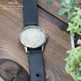 ブラック | カジュアルコーデに最適 レザーベルトアンティークウォッチ 腕時計 | OVER RAG