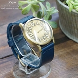 ブルー | カジュアルコーデに最適 レザーベルトアンティークウォッチ 腕時計 | OVER RAG