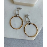 GD | 【DouDou】W Two Tone Ringピアス | PAL GROUP OUTLET
