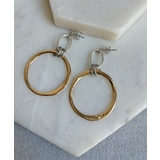 【DouDou】W Two Tone Ringピアス | PAL GROUP OUTLET | 詳細画像3
