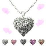 キュービックジルコニア ふっくらキラキラLOVEハート ペンダント ネックレス | アクセサリーショップPIENA | 詳細画像1