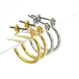 メタリックフープピアス チタンポスト 16mm シルバーとゴールド | アクセサリーショップPIENA | 詳細画像2