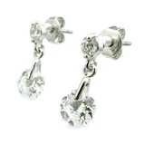 レーザーホールジルコニアが揺れるピアス チタンポスト | アクセサリーショップPIENA | 詳細画像1 