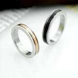 ブラックとピンクゴールドのステンレスペアリングサージカル ステンレス316L使用… | アクセサリーショップPIENA | 詳細画像1 