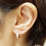 付けやすい リングピアス キュービックジルコニア×ピンクゴールドフープピアス | アクセサリーショップPIENA | 詳細画像3 