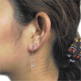 2つのジルコニアが揺れるピアス チタンポスト シルバー ゴールド 日本製 | アクセサリーショップPIENA | 詳細画像3 