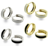 カラーエポキシがワンポイントのワンタッチフープピアス 計4色 | アクセサリーショップPIENA | 詳細画像1 