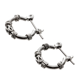 フープピアス メンズ 針金を編み込んだようなモチーフのリングピアス 1個売り | アクセサリーショップPIENA | 詳細画像1 