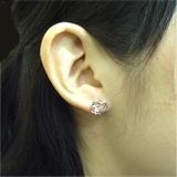 ハートとフラワーのラインストーンピアス カラーも2種類から選べる チタンポスト | アクセサリーショップPIENA | 詳細画像3 