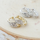 ラグジュアリー感のあるひねりピアス ゴージャスラインストーン パーティーシーンに… | アクセサリーショップPIENA | 詳細画像4 