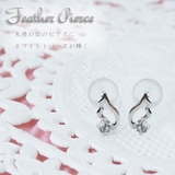 天使の羽モチーフ 天然石ホワイトトパーズが輝くピアス | アクセサリーショップPIENA | 詳細画像1 