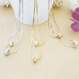 2連ネックレス ストーンをたっぷり埋め込んだWリングチャーム 小粒 | アクセサリーショップPIENA | 詳細画像4