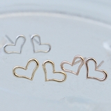 定番のオープンハートピアス 10金ゴールド ホワイトゴールド | アクセサリーショップPIENA | 詳細画像4