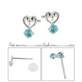 10金ホワイトゴールドのオープンハートモチーフに天然石ブルートパーズが輝くピアス… | アクセサリーショップPIENA | 詳細画像2 