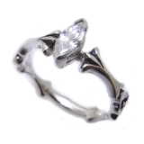 シルバー925キュービックジルコニアマーキースカットのピンキーリング | アクセサリーショップPIENA | 詳細画像2 