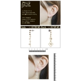 チタン製ポスト 大小のフラワーモチーフがぶら下がったスタッドピアス | アクセサリーショップPIENA | 詳細画像3