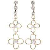 チタン製ポスト 大小のフラワーモチーフがぶら下がったスタッドピアス | アクセサリーショップPIENA | 詳細画像5