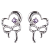 K10WG K10K10PG 1粒天然石付きオープンハートとリボンモチーフのピア… | アクセサリーショップPIENA | 詳細画像6