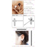 フラットなクロスのワンポイントピアス ちょうどいいボリューム感 シルバー | アクセサリーショップPIENA | 詳細画像2