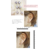 スタッドピアス スリーストーン 3粒をバーワイヤーで繋いで | アクセサリーショップPIENA | 詳細画像3