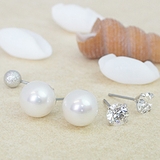 サージカルステンレス製ポストの磨きパールのセットピアス ラインストーン ボール合… | アクセサリーショップPIENA | 詳細画像4 