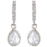 1粒ティアドロップがぶら下がる5連ジルコニアフープピアス 光を通すミルグレイン枠… | アクセサリーショップPIENA | 詳細画像2 