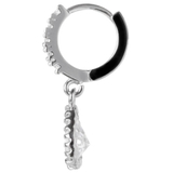 1粒ティアドロップがぶら下がる5連ジルコニアフープピアス 光を通すミルグレイン枠… | アクセサリーショップPIENA | 詳細画像4 