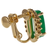 天然1粒インドヒスイが魅力的なイヤリング 4連ラインストーン ミル打ちライン | アクセサリーショップPIENA | 詳細画像4 