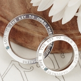 シルバー925製 メッセージリング 1粒天然ブルーダイヤモンド | アクセサリーショップPIENA | 詳細画像1 