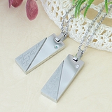 メッセージが刻印されたプレートのペアネックレス 一粒ラインストーン | アクセサリーショップPIENA | 詳細画像8